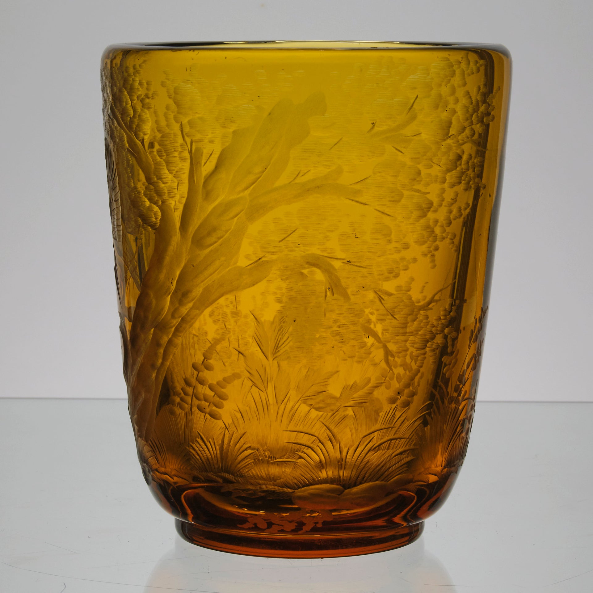 Moser Glass Golden Amber Vase - 20th Century Glass - Hickmet Fine Arts