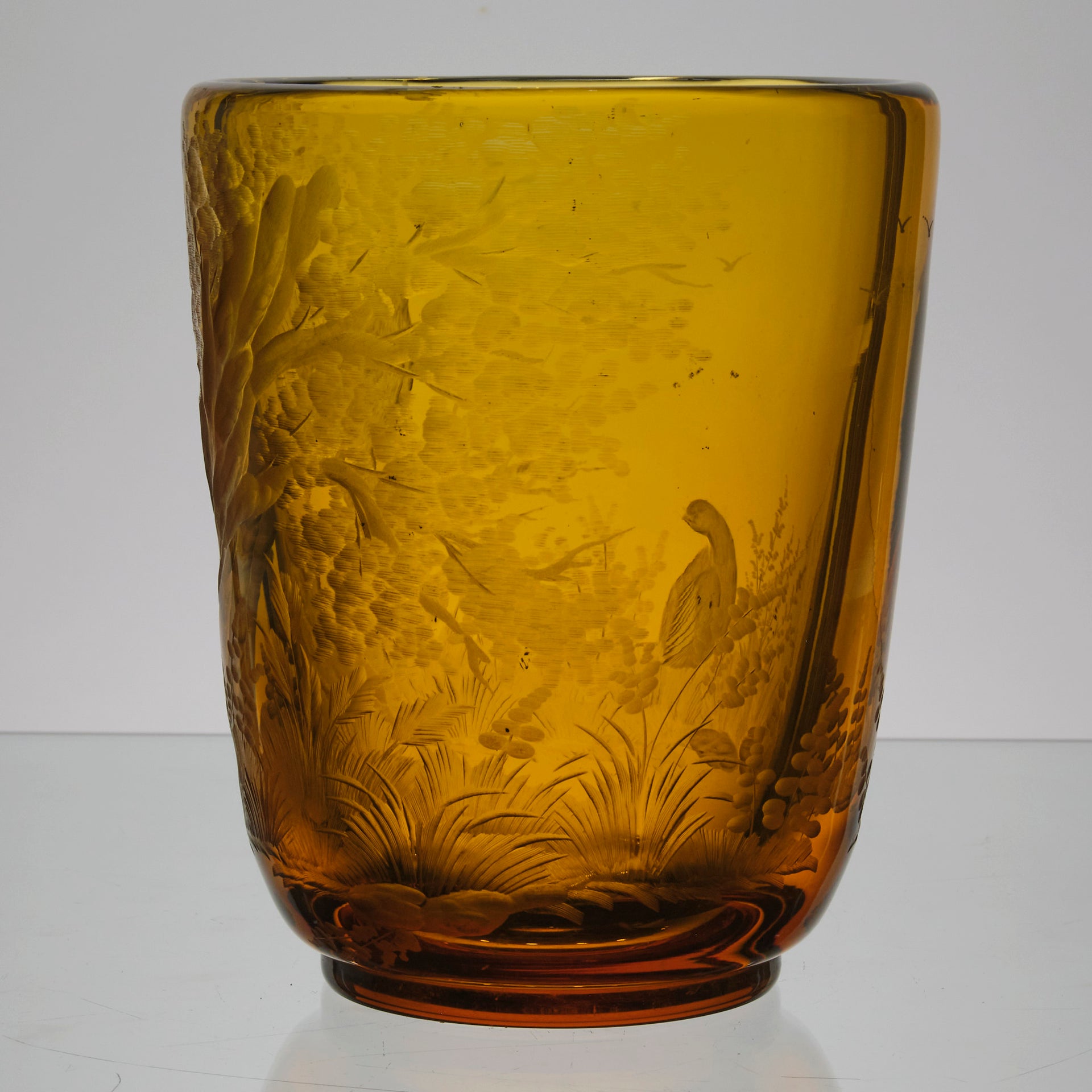 Moser Glass Golden Amber Vase - 20th Century Glass - Hickmet Fine Arts