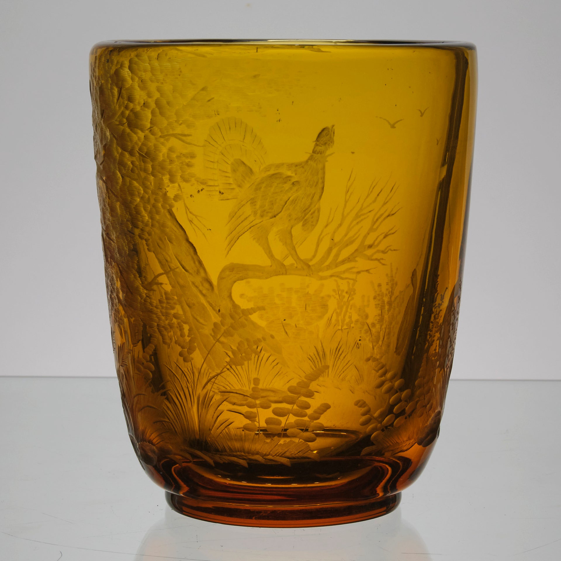 Moser Glass Golden Amber Vase - 20th Century Glass - Hickmet Fine Arts