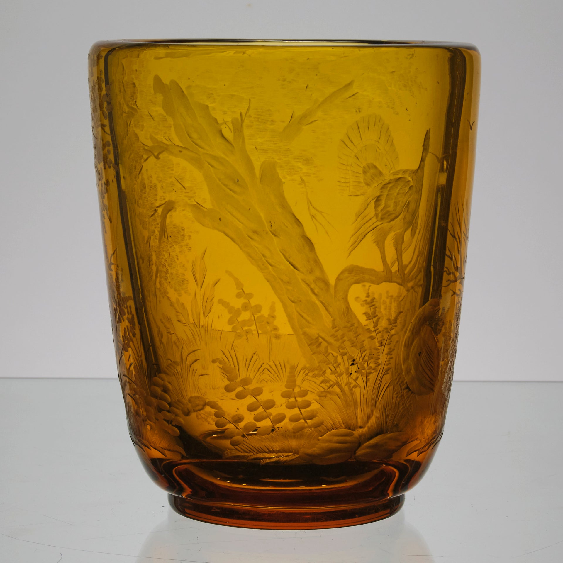 Moser Glass Golden Amber Vase - 20th Century Glass - Hickmet Fine Arts