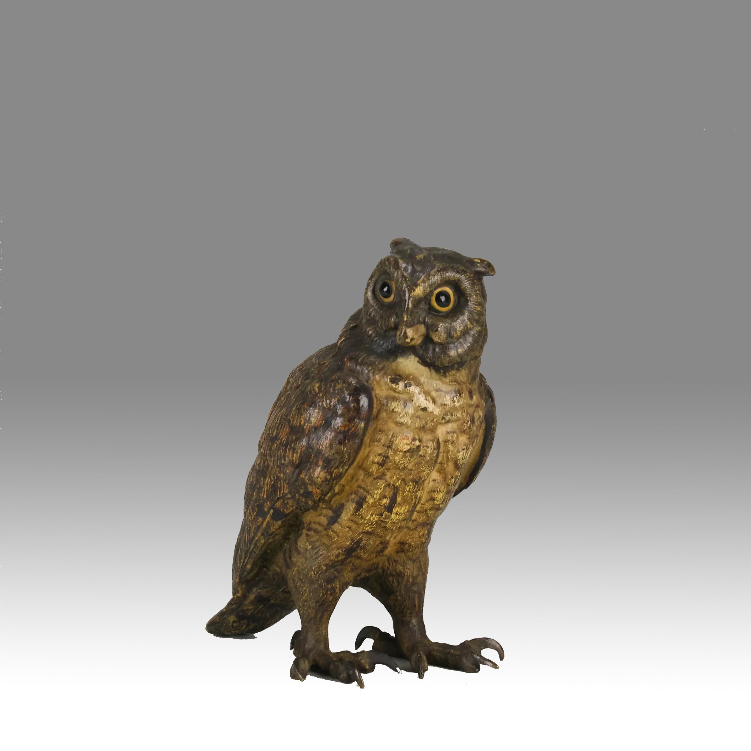 Bergman Owl - Austrian Cold Painted Bronze - Hickmet Fine Arts