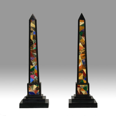 Pietra Dura Ashford Marble Obelisks