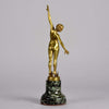 Art Deco Bronze Spear Dancer by Ouillon-Carrère 