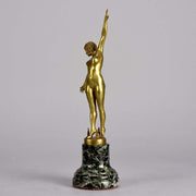 Art Deco Bronze Spear Dancer by Ouillon-Carrère 