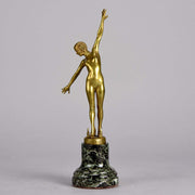 Art Deco Bronze Spear Dancer by Ouillon-Carrère 