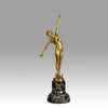 Art Deco Bronze Spear Dancer by Ouillon-Carrère 