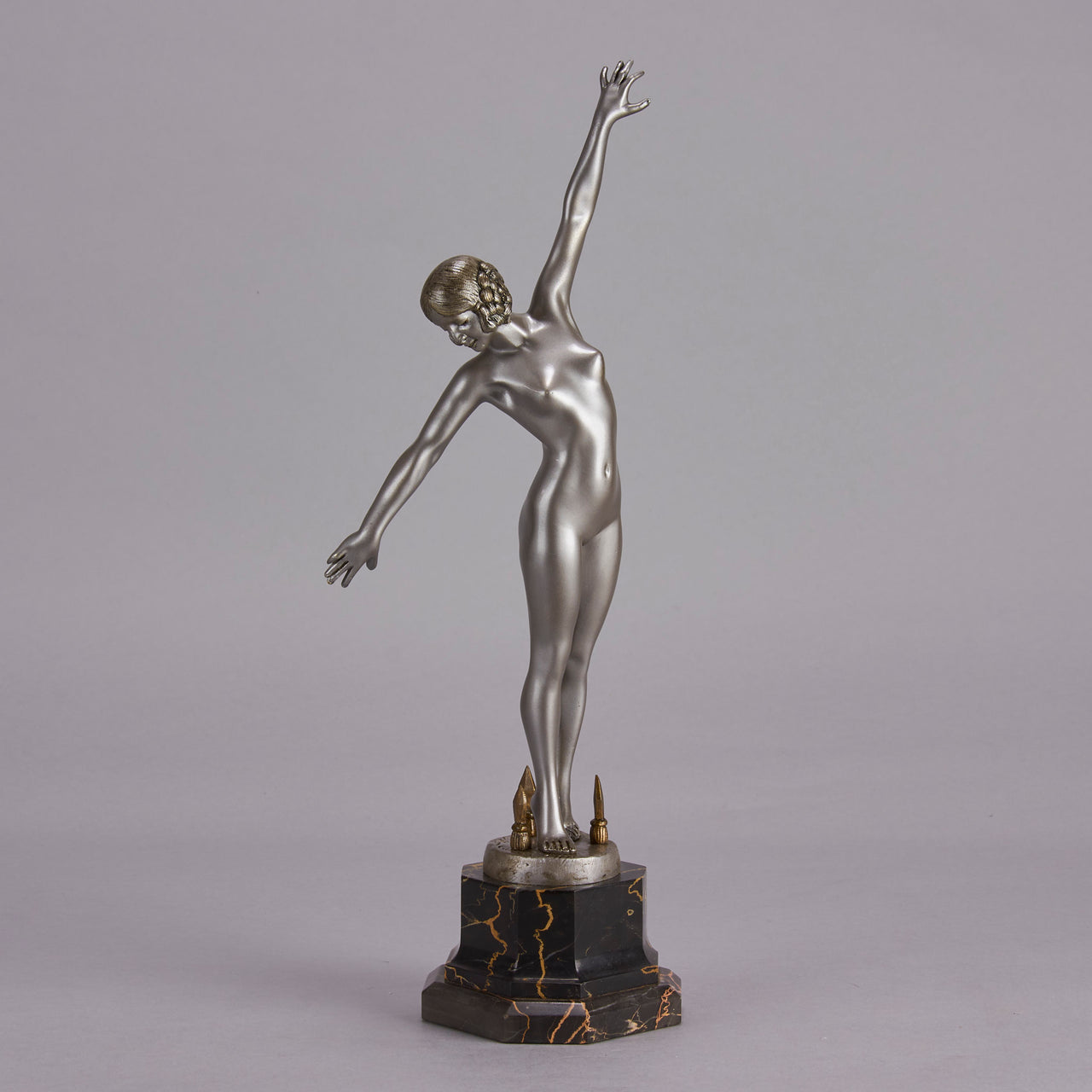 Art Deco Spear Dancer by Fernand Ouillon-Carrere - Art Deco sculptures for sale - Deco Bronze - Hickmet Fine Arts