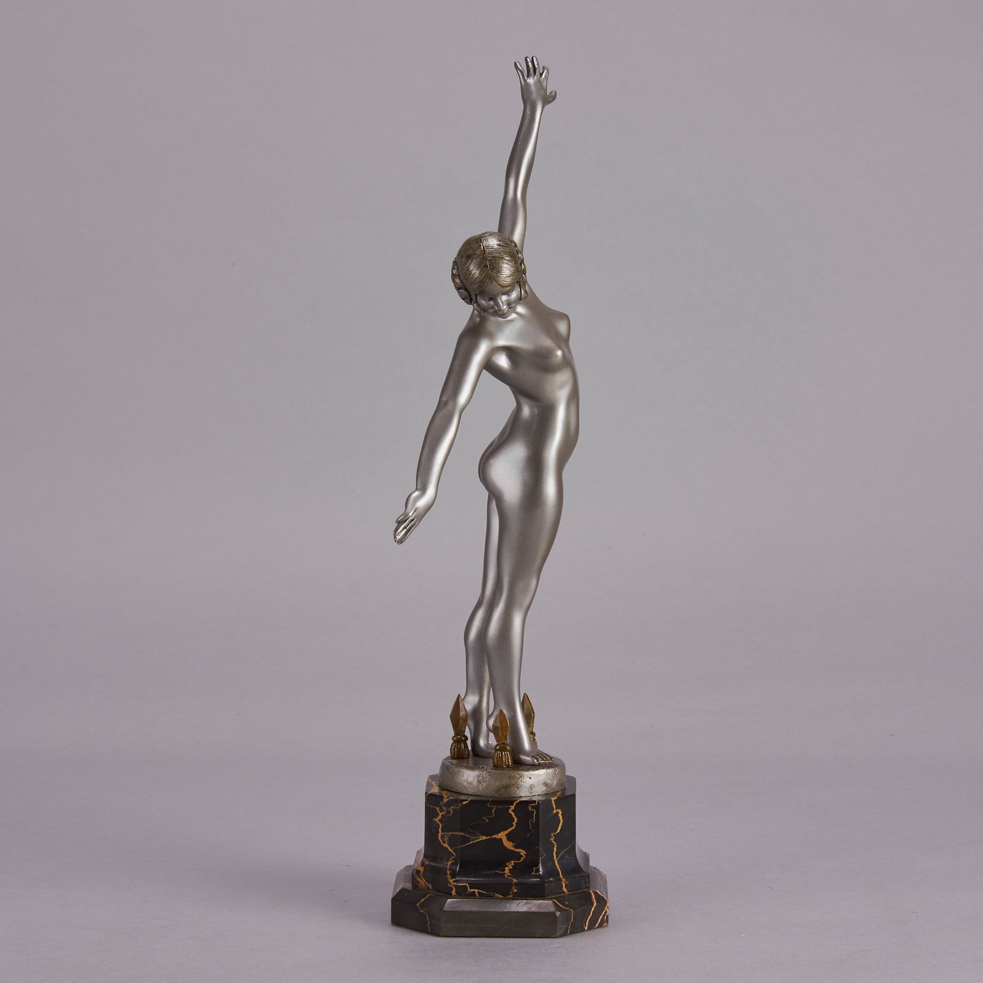 Art Deco Spear Dancer by Fernand Ouillon-Carrere - Art Deco sculptures for sale - Deco Bronze - Hickmet Fine Arts