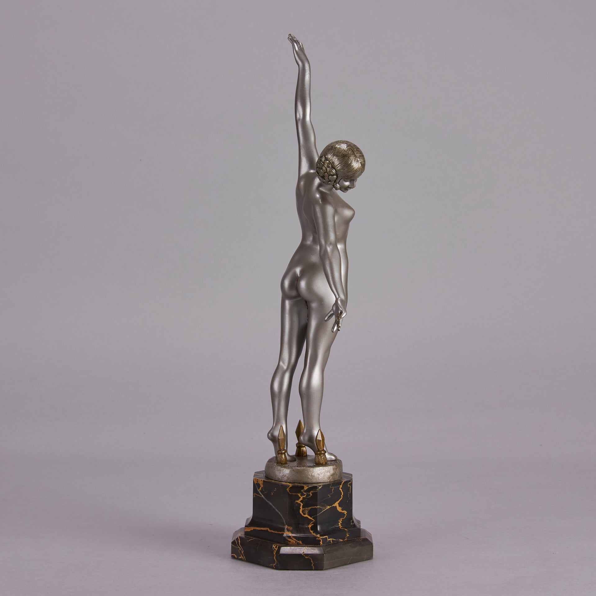 Art Deco Spear Dancer by Fernand Ouillon-Carrere - Art Deco sculptures for sale - Deco Bronze - Hickmet Fine Arts