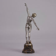 Art Deco Spear Dancer by Fernand Ouillon-Carrere - Art Deco sculptures for sale - Deco Bronze - Hickmet Fine Arts