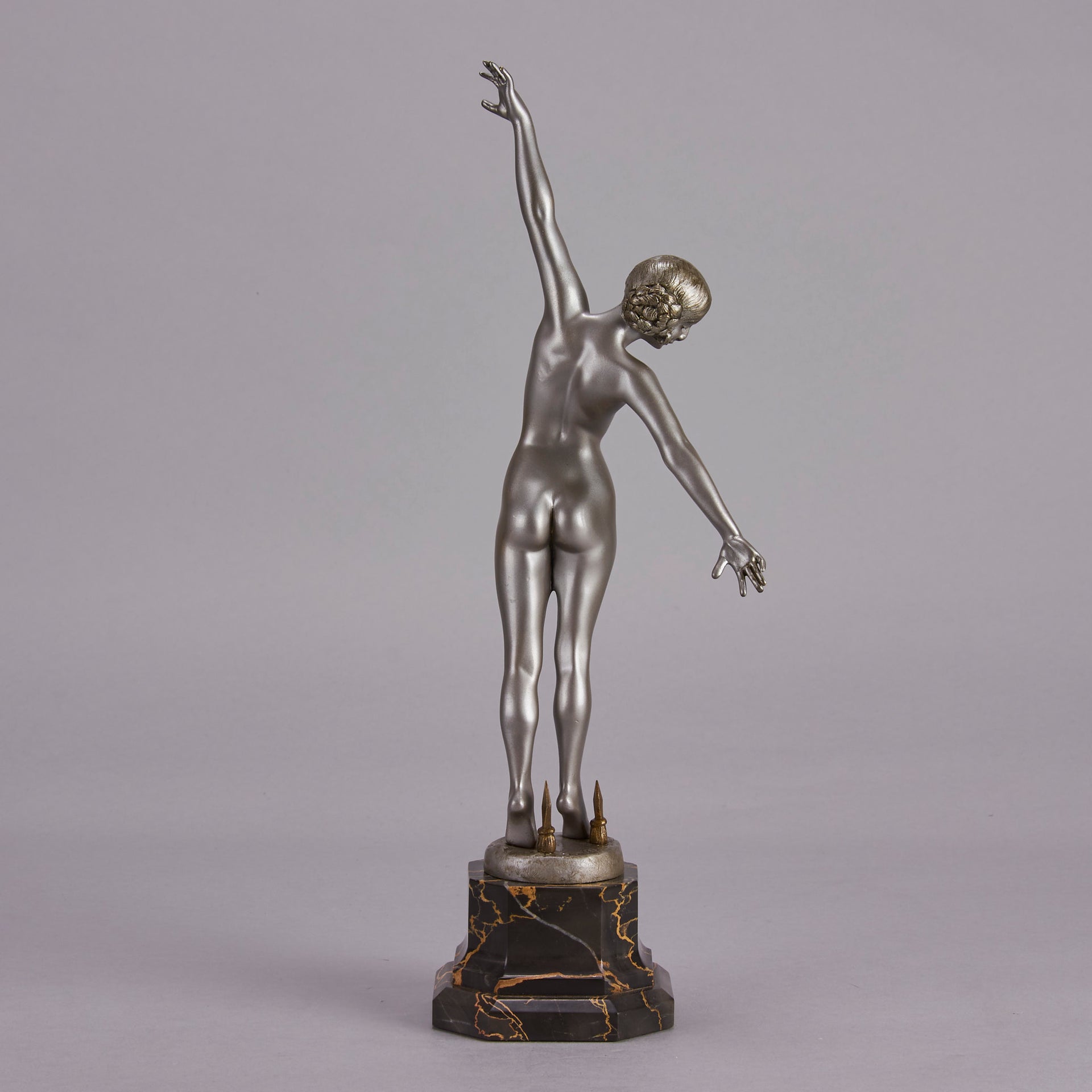 Art Deco Spear Dancer by Fernand Ouillon-Carrere - Art Deco sculptures for sale - Deco Bronze - Hickmet Fine Arts