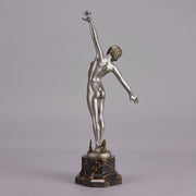 Art Deco Spear Dancer by Fernand Ouillon-Carrere - Art Deco sculptures for sale - Deco Bronze - Hickmet Fine Arts