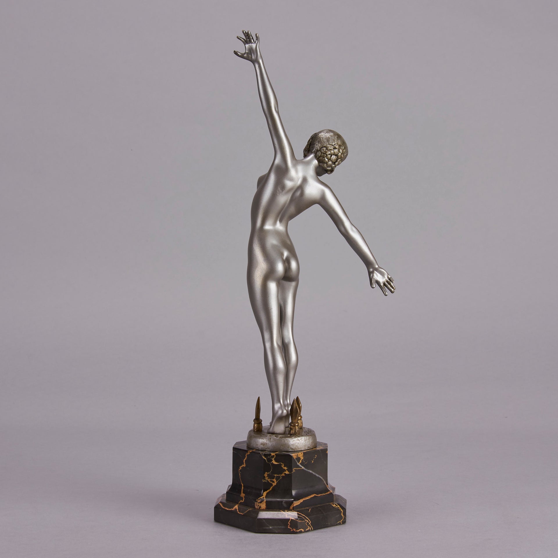 Art Deco Spear Dancer by Fernand Ouillon-Carrere - Art Deco sculptures for sale - Deco Bronze - Hickmet Fine Arts