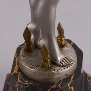 Art Deco Spear Dancer by Fernand Ouillon-Carrere - Art Deco sculptures for sale - Deco Bronze - Hickmet Fine Arts
