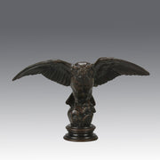 Hibou by Antoine Louis Barye - Antique Bronze Statue of an owl - Hickmet Fine Arts 