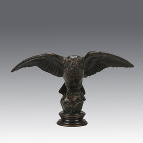 Hibou by Antoine Louis Barye - Antique Bronze Statue of an owl - Hickmet Fine Arts 