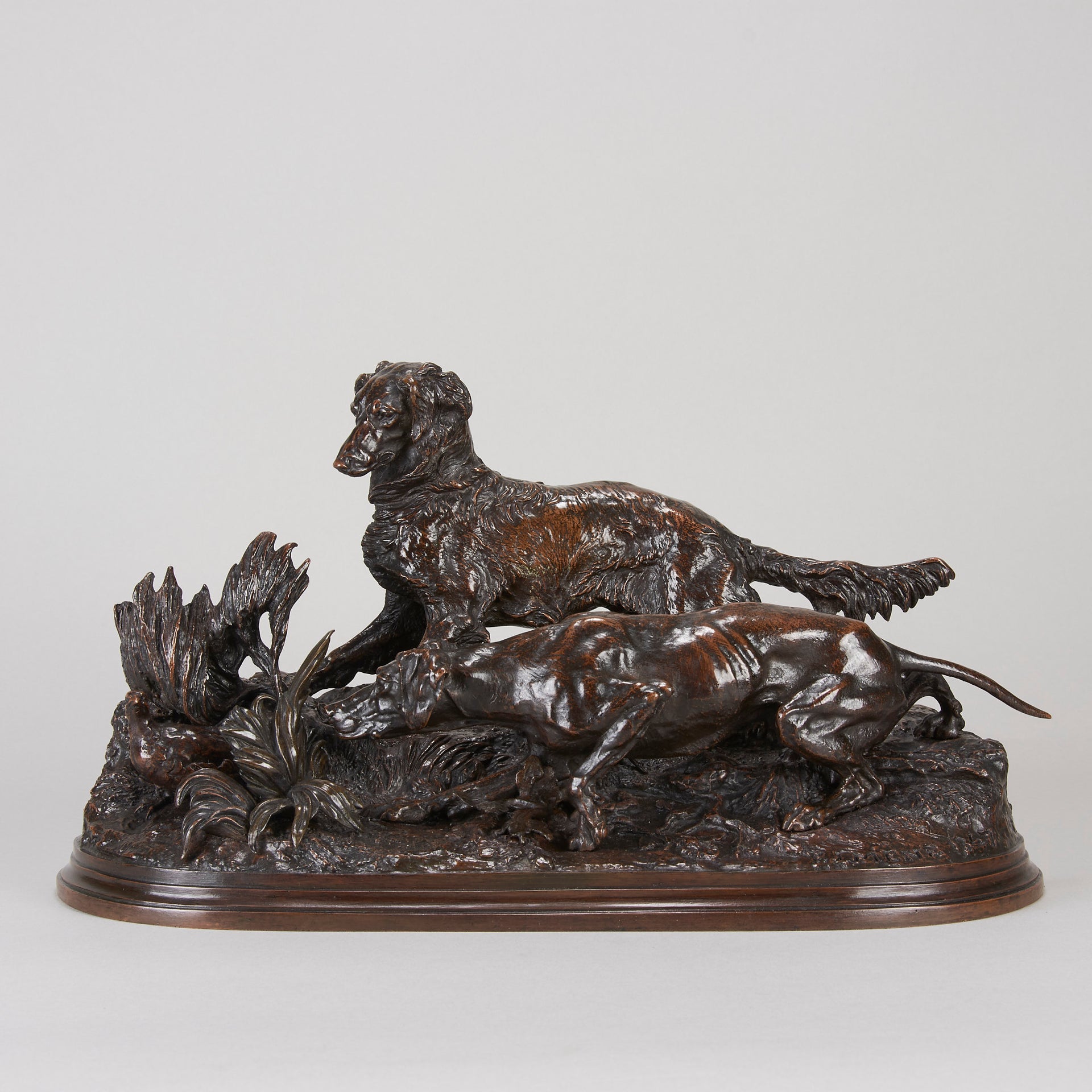 Mene bronze dogs and partridge