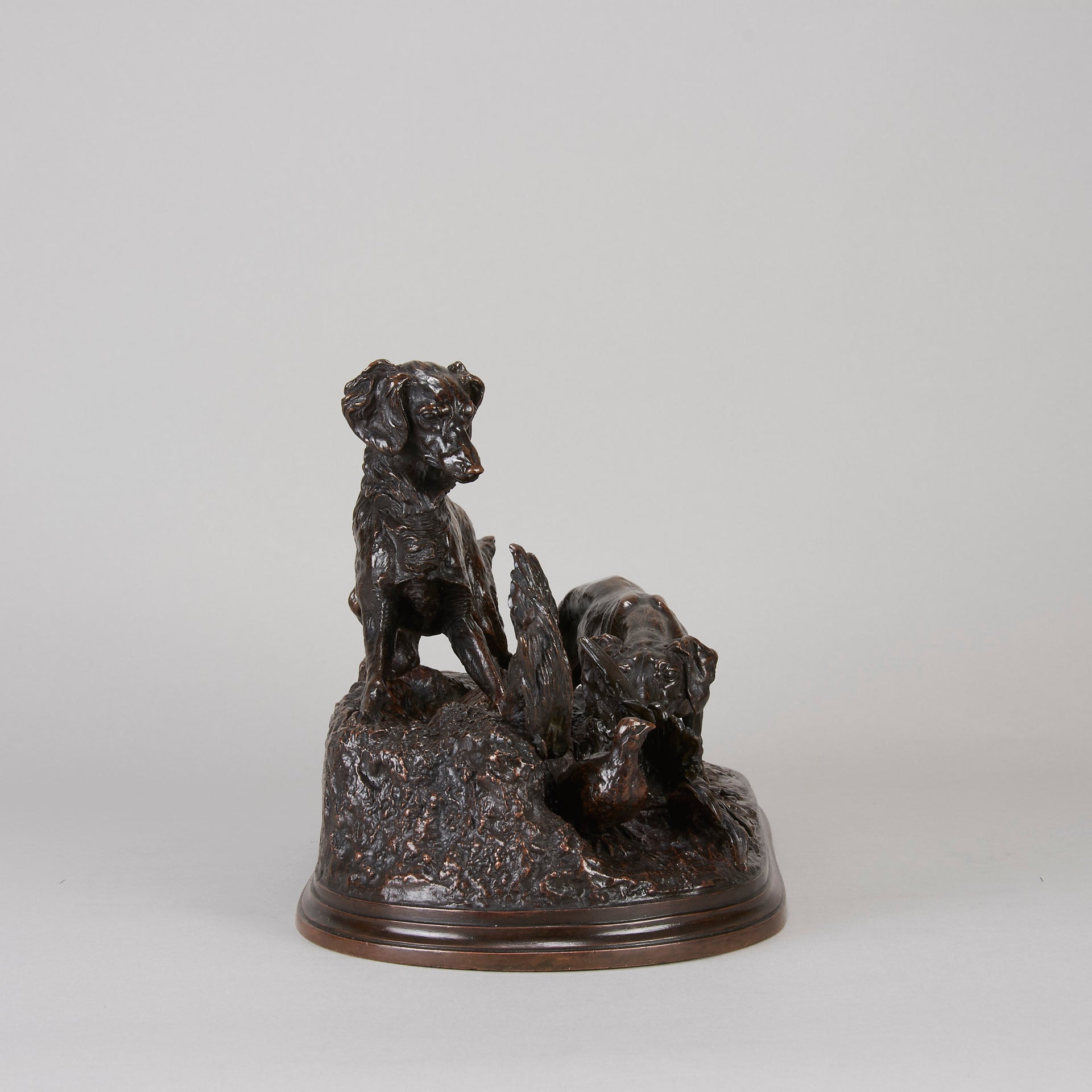Mene bronze dogs and partridge