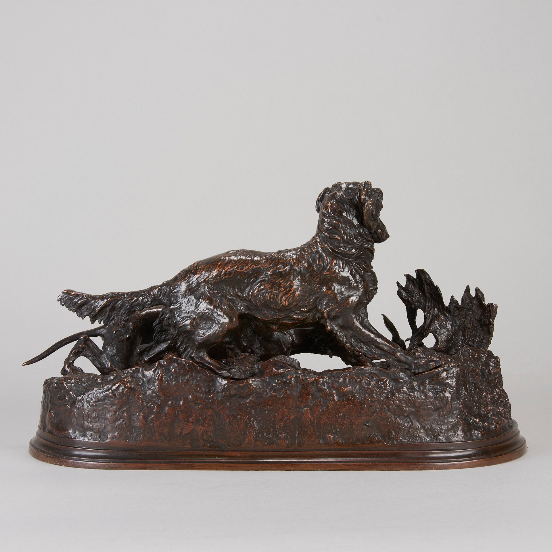 Mene bronze dogs and partridge