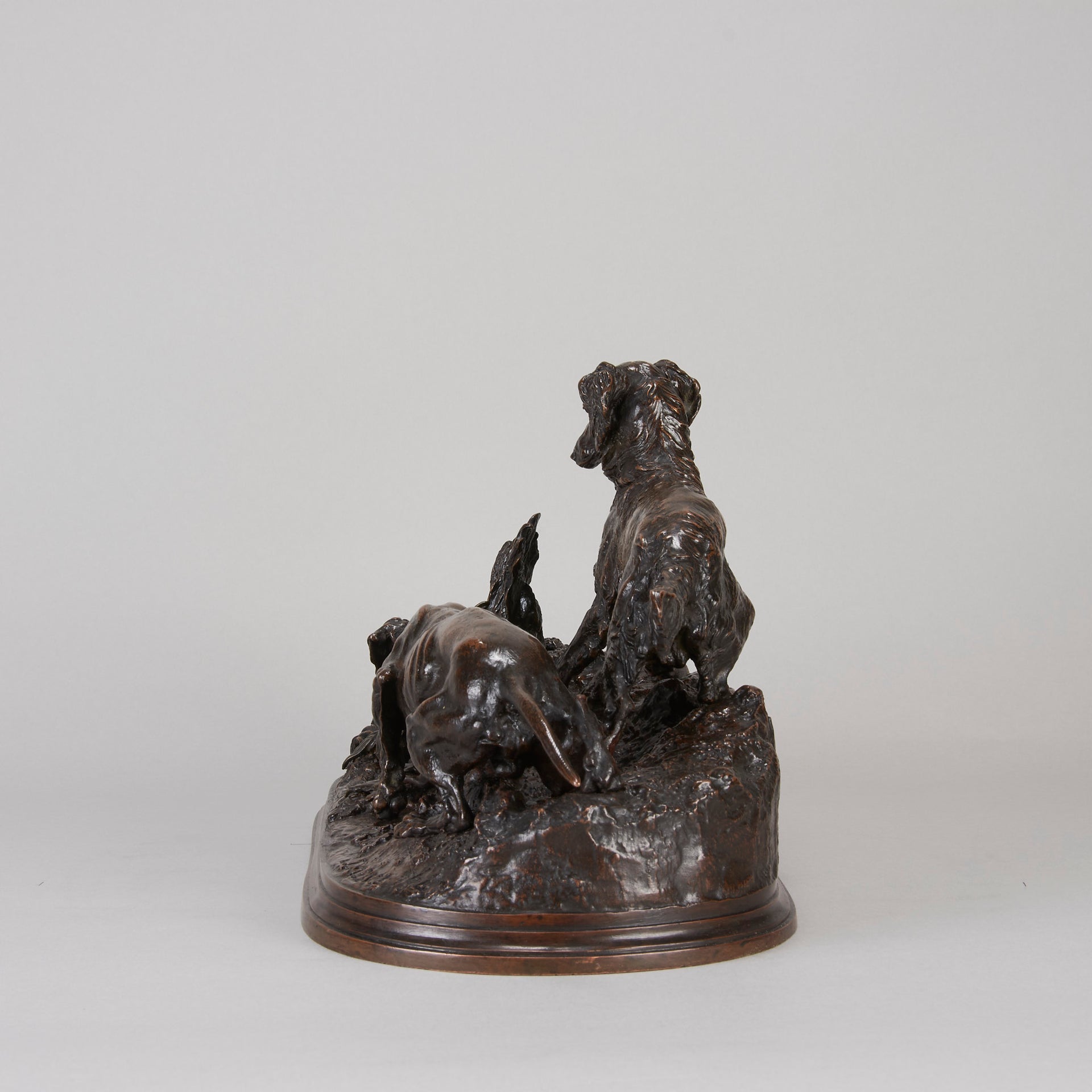 Mene bronze dogs and partridge