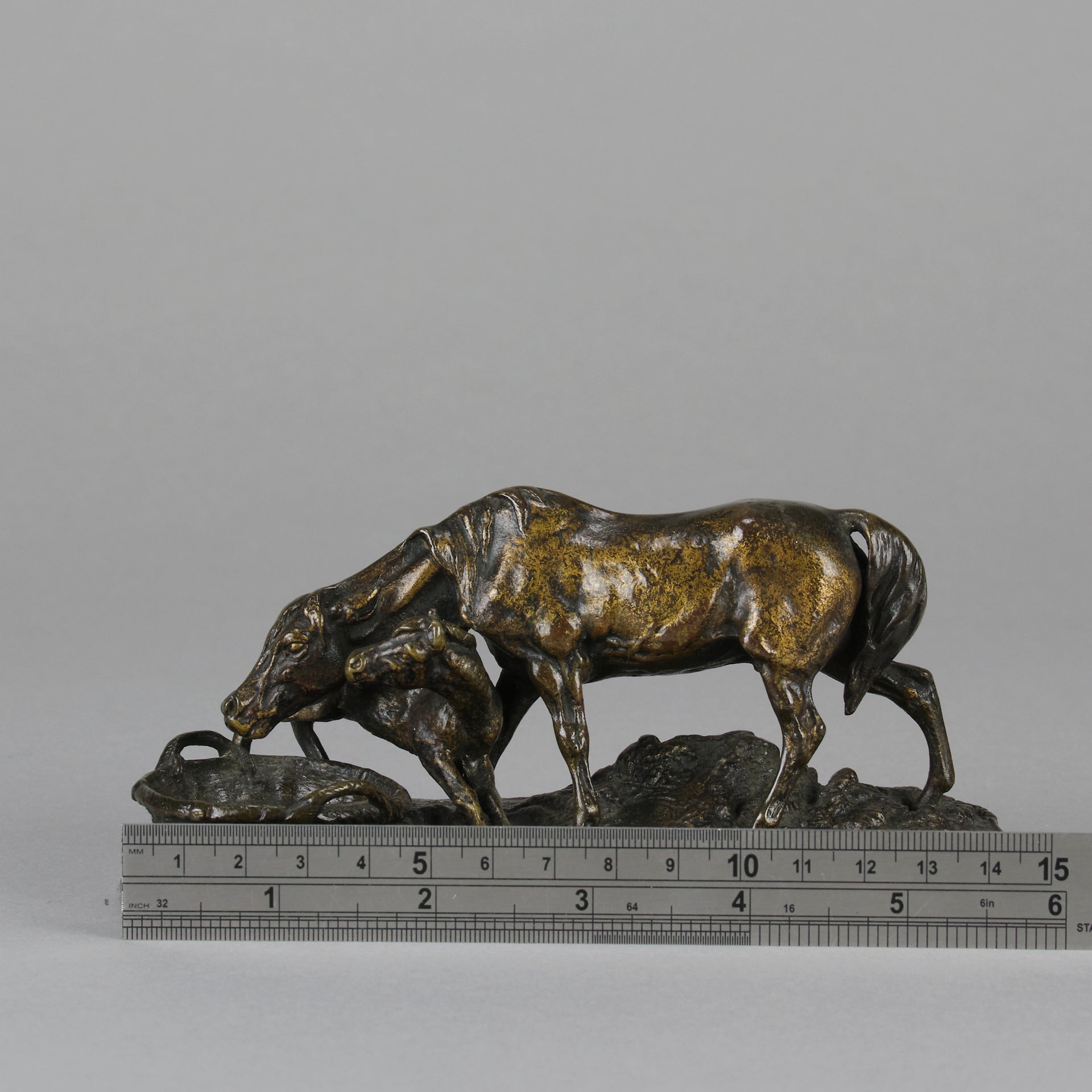 Mene bronze mare and foal