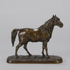 Cheval Arabe - Ibrahim No.3 Antique Bronze statue of 'Ibrahim' an Arab Stallion by Pierre-Jules Mêne standing with wonderful rich brown colour lightly rubbed to a golden hue hand finished with intricate surface detail standing on a naturalistic rectangular base