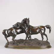 Mene Bronze Horses - L'Accolade Bronze  - Antique Bronze - Animaliers - Hickmet Fine Arts