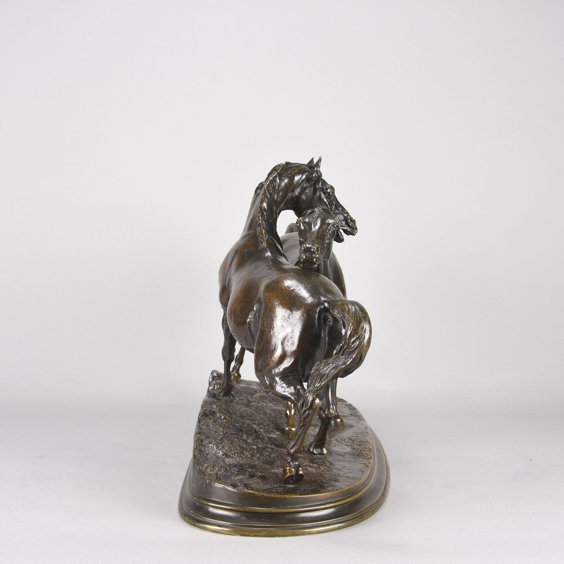 Mene Bronze Horses - L'Accolade Bronze  - Antique Bronze - Animaliers - Hickmet Fine Arts