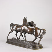 Mene Bronze Horses - L'Accolade Bronze  - Antique Bronze - Animaliers - Hickmet Fine Arts