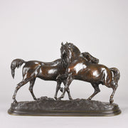 Mene Bronze Horses - L'Accolade Bronze  - Antique Bronze - Animaliers - Hickmet Fine Arts