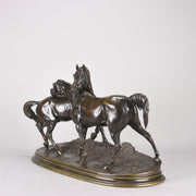 Mene Bronze Horses - L'Accolade Bronze  - Antique Bronze - Animaliers - Hickmet Fine Arts