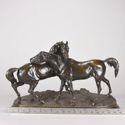 Mene Bronze Horses - L'Accolade Bronze  - Antique Bronze - Animaliers - Hickmet Fine Arts
