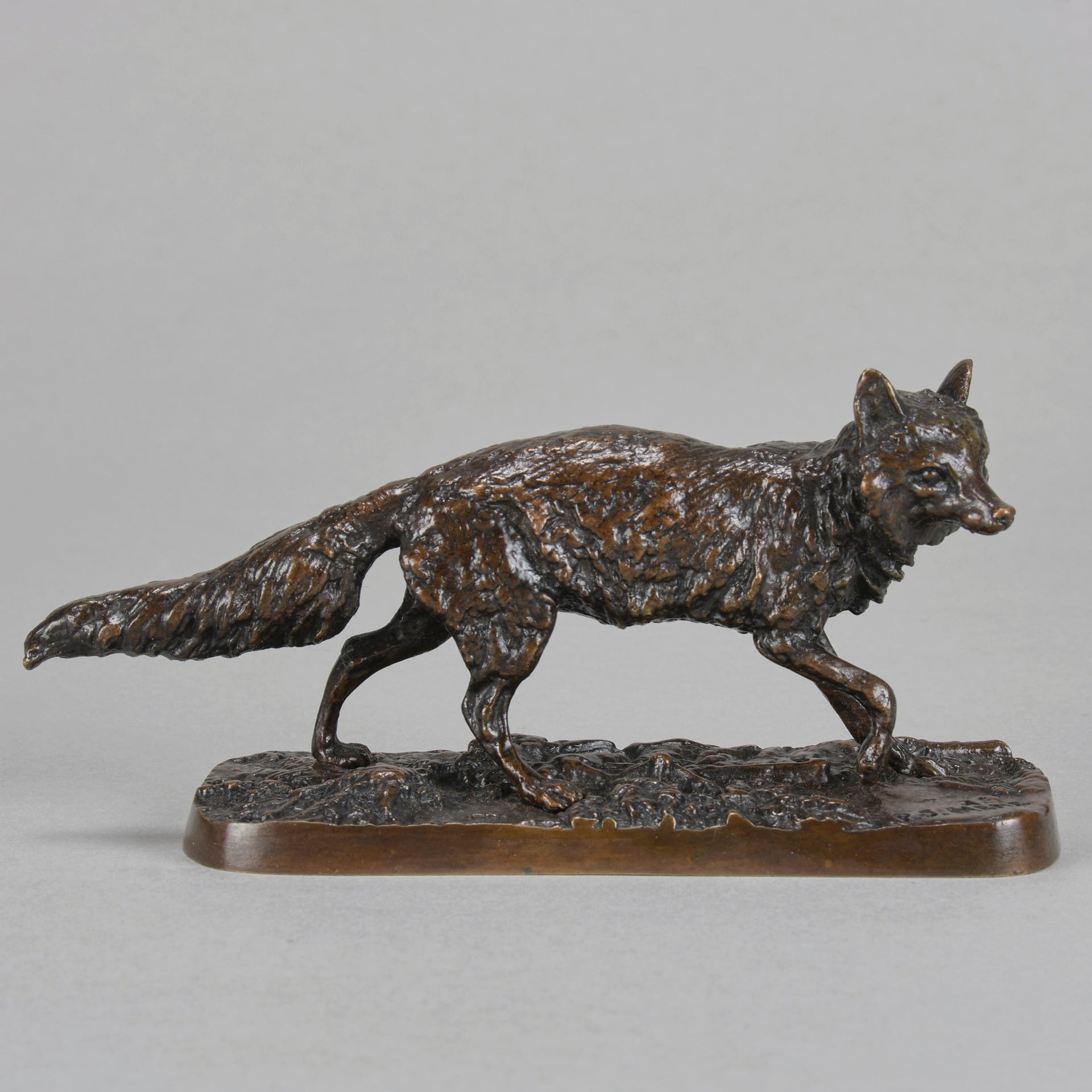 Mêne - Animalier 'Renard Debout' - Antique Bronze -  Hickmet Fine Arts