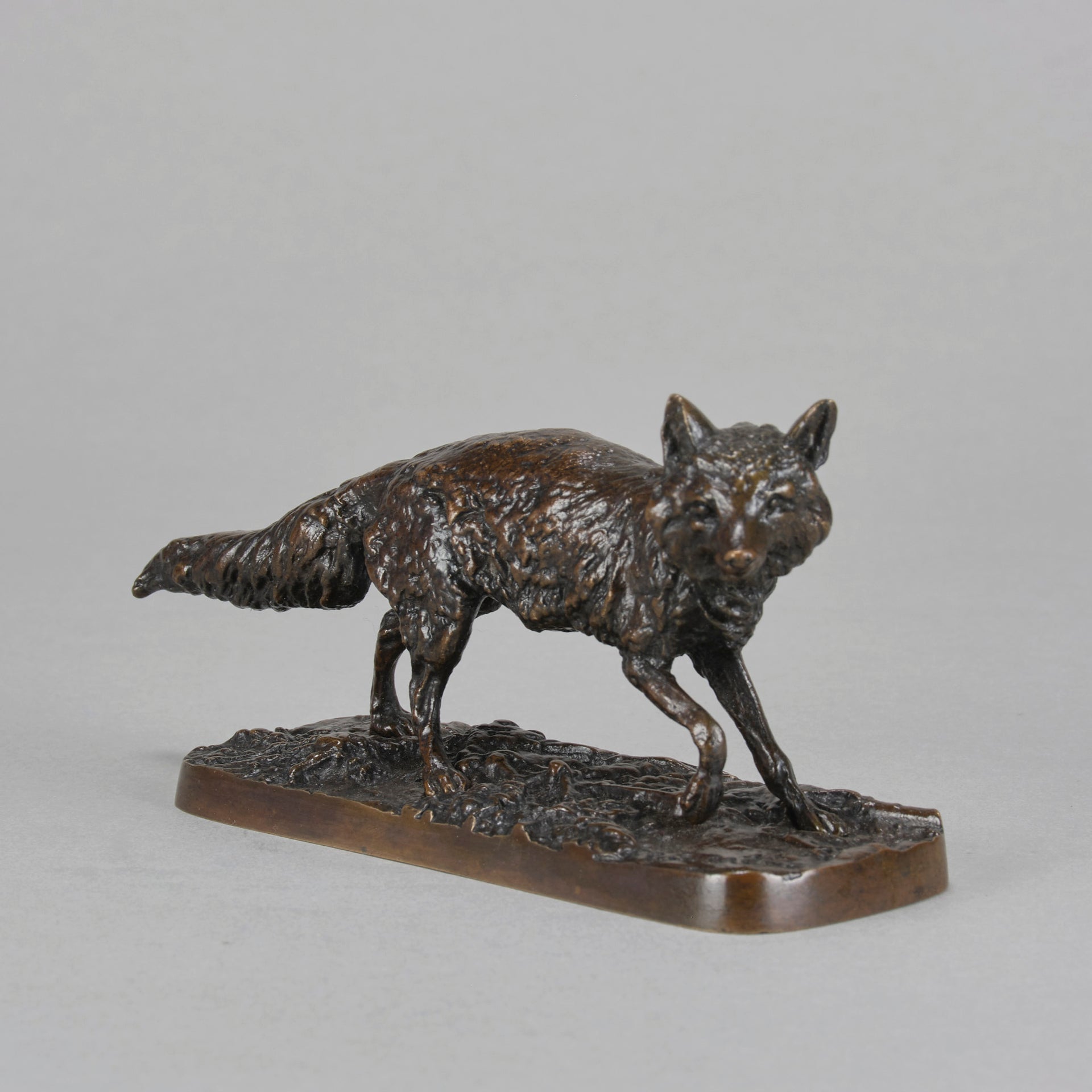 Mêne - Animalier 'Renard Debout' - Antique Bronze -  Hickmet Fine Arts