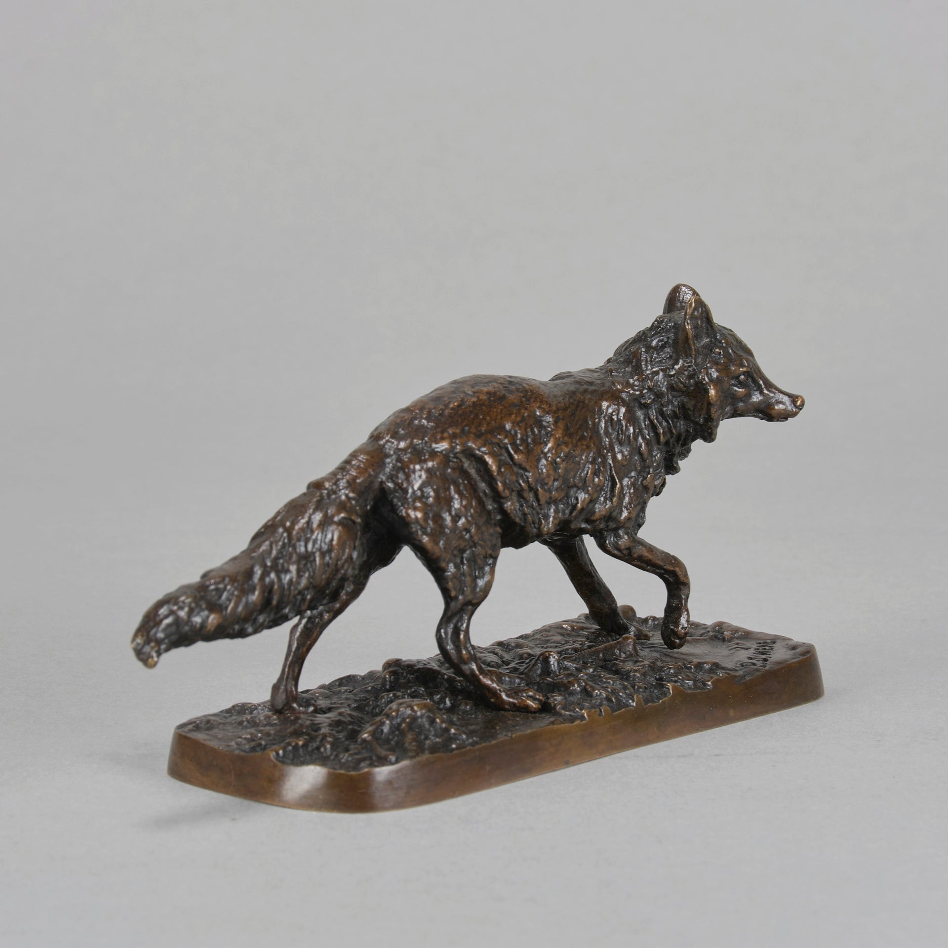 Mêne - Animalier 'Renard Debout' - Antique Bronze -  Hickmet Fine Arts
