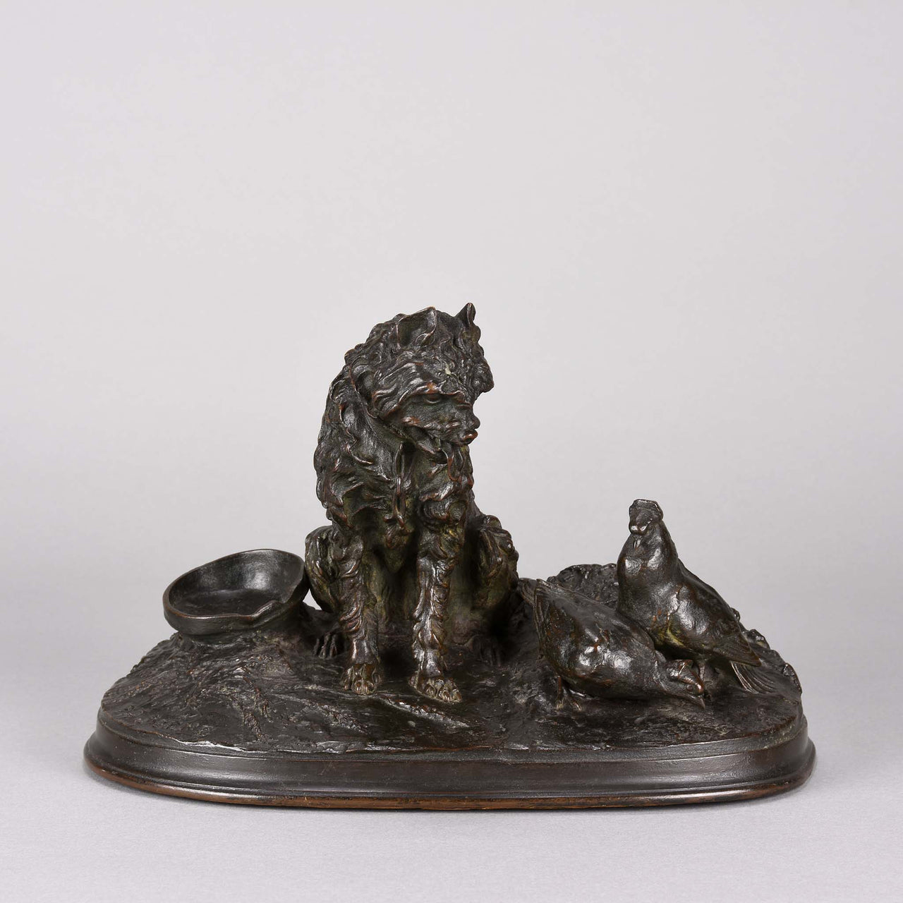 Chien et Pigeon -Pierre Jules Mene Bronze - Hickmet Fine Arts