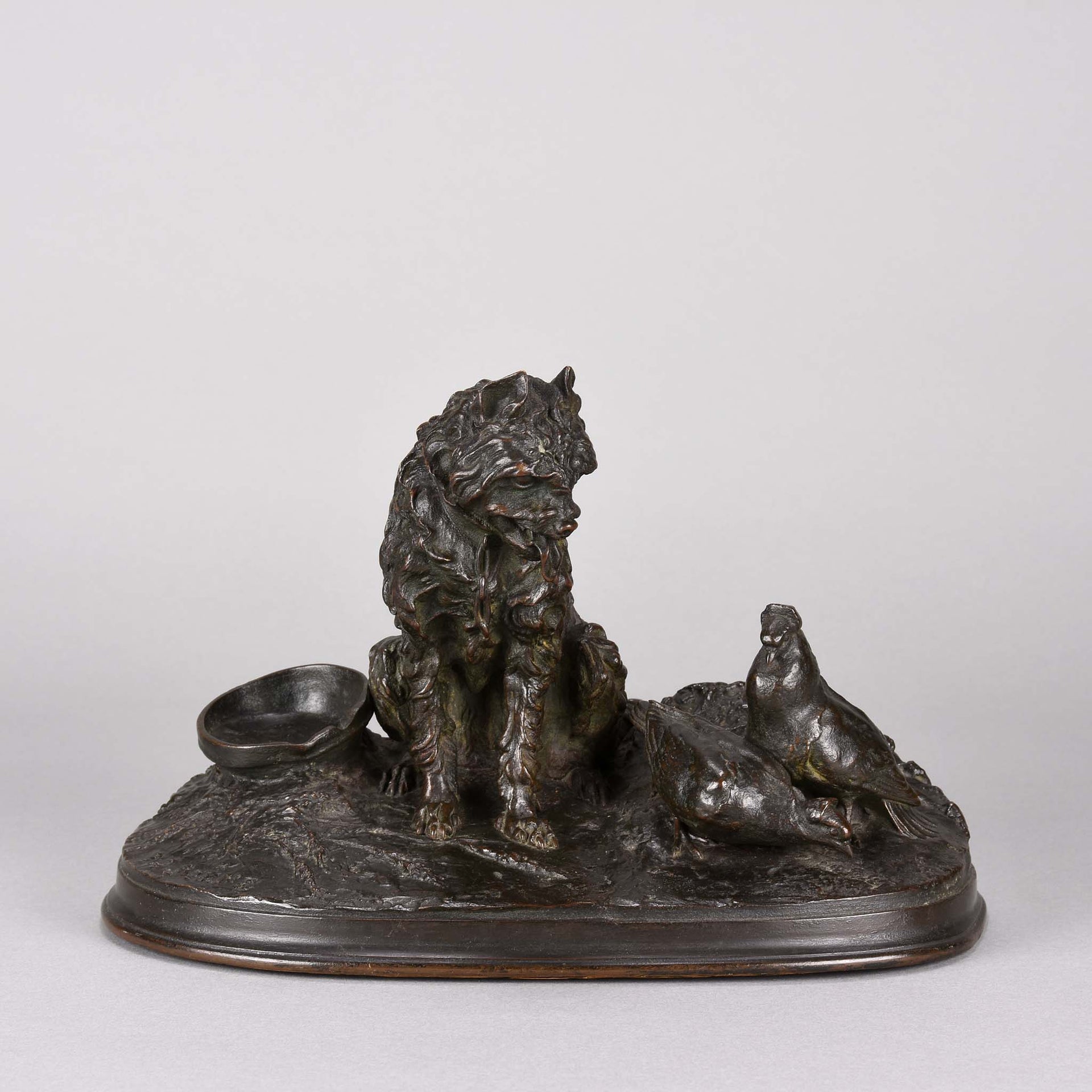 Chien et Pigeon -Pierre Jules Mene Bronze - Hickmet Fine Arts