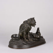Chien et Pigeon -Pierre Jules Mene Bronze - Hickmet Fine Arts
