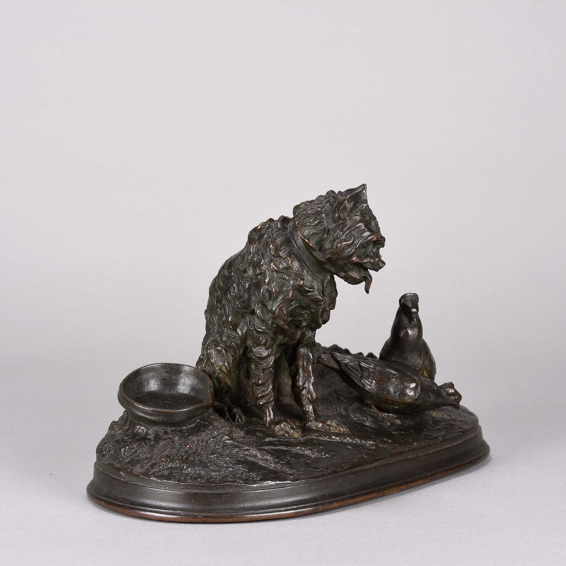 Chien et Pigeon -Pierre Jules Mene Bronze - Hickmet Fine Arts