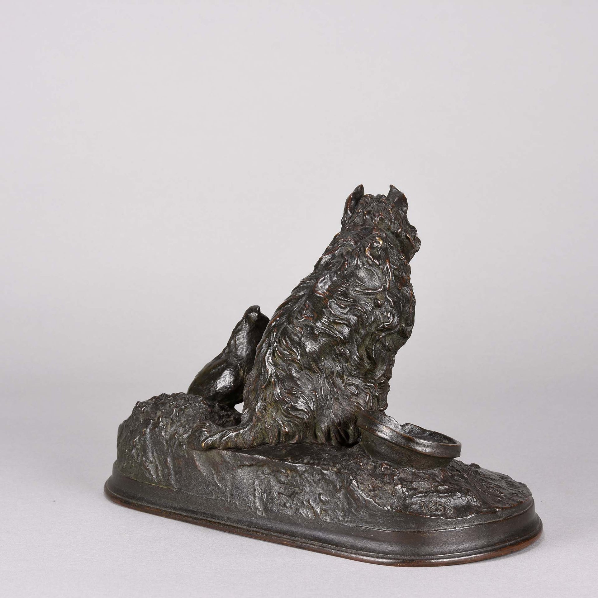 Chien et Pigeon -Pierre Jules Mene Bronze - Hickmet Fine Arts