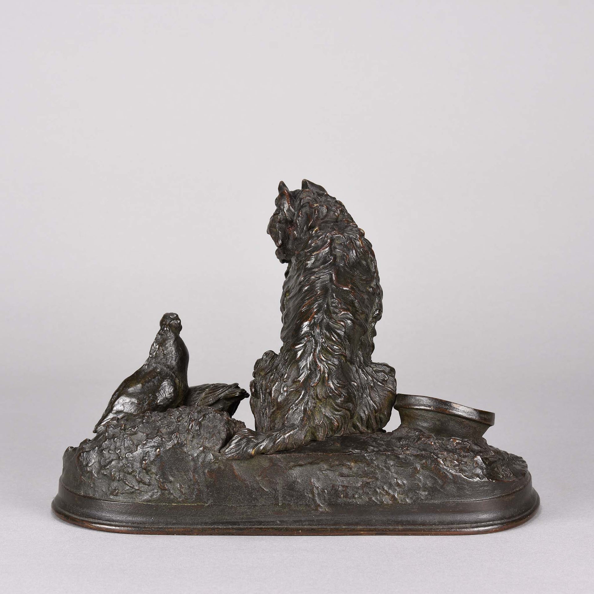 Chien et Pigeon -Pierre Jules Mene Bronze - Hickmet Fine Arts
