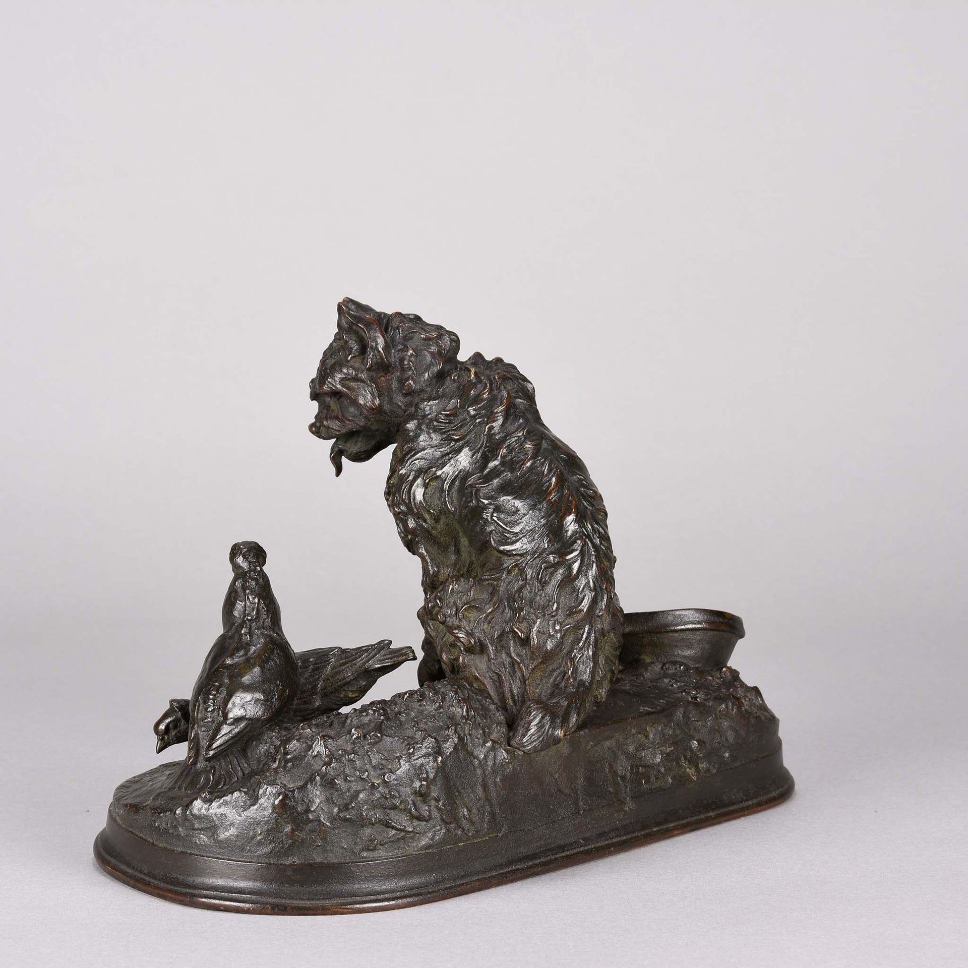 Chien et Pigeon -Pierre Jules Mene Bronze - Hickmet Fine Arts