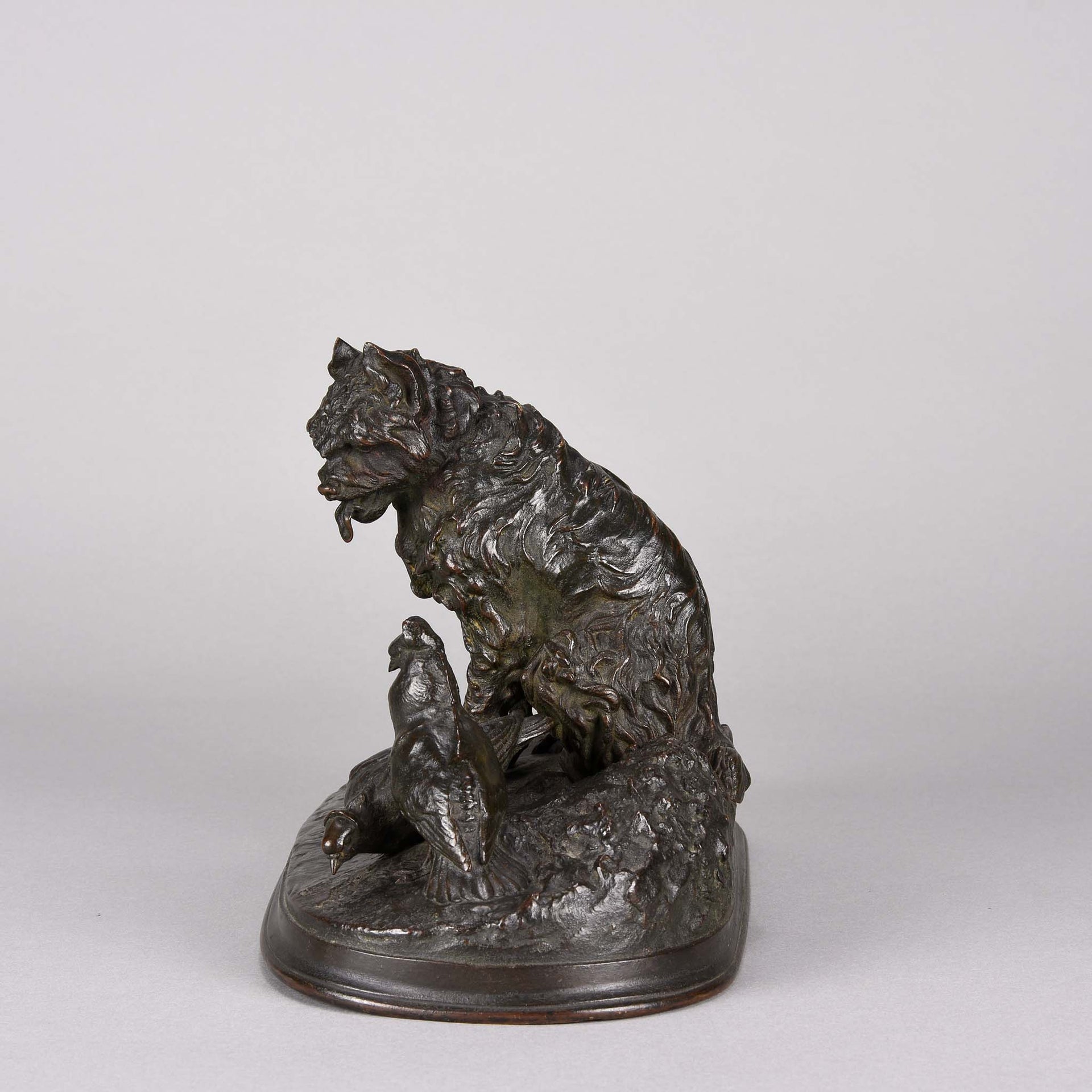 Chien et Pigeon -Pierre Jules Mene Bronze - Hickmet Fine Arts