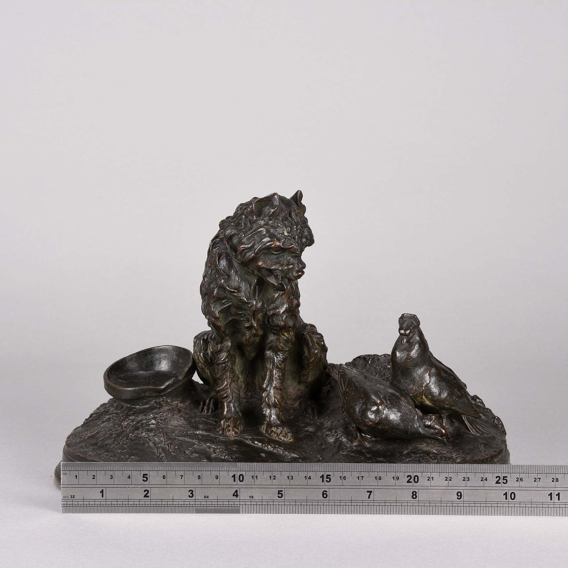 Chien et Pigeon -Pierre Jules Mene Bronze - Hickmet Fine Arts