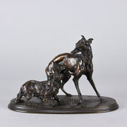 Animalier Mene Bronze - Greyhound and King Charles - Hickmet Fine Arts