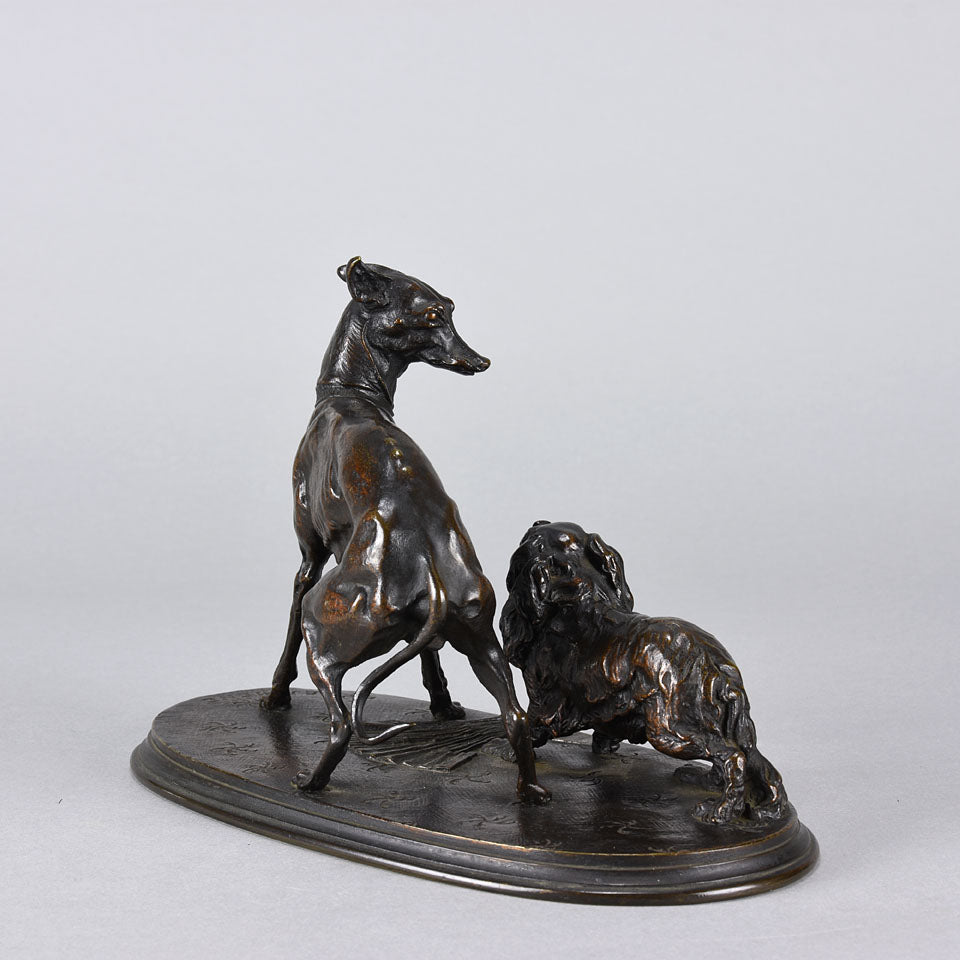 Mene Bronze - Greyhound and King Charles - Hickmet Fine Arts