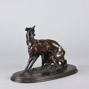 Animalier Mene Bronze - Greyhound and King Charles - Hickmet Fine Arts