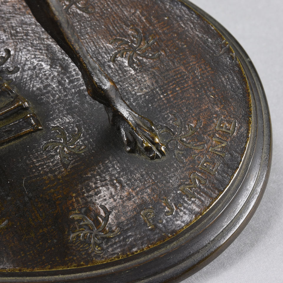 Animalier Mene Bronze - Greyhound and King Charles - Hickmet Fine Arts