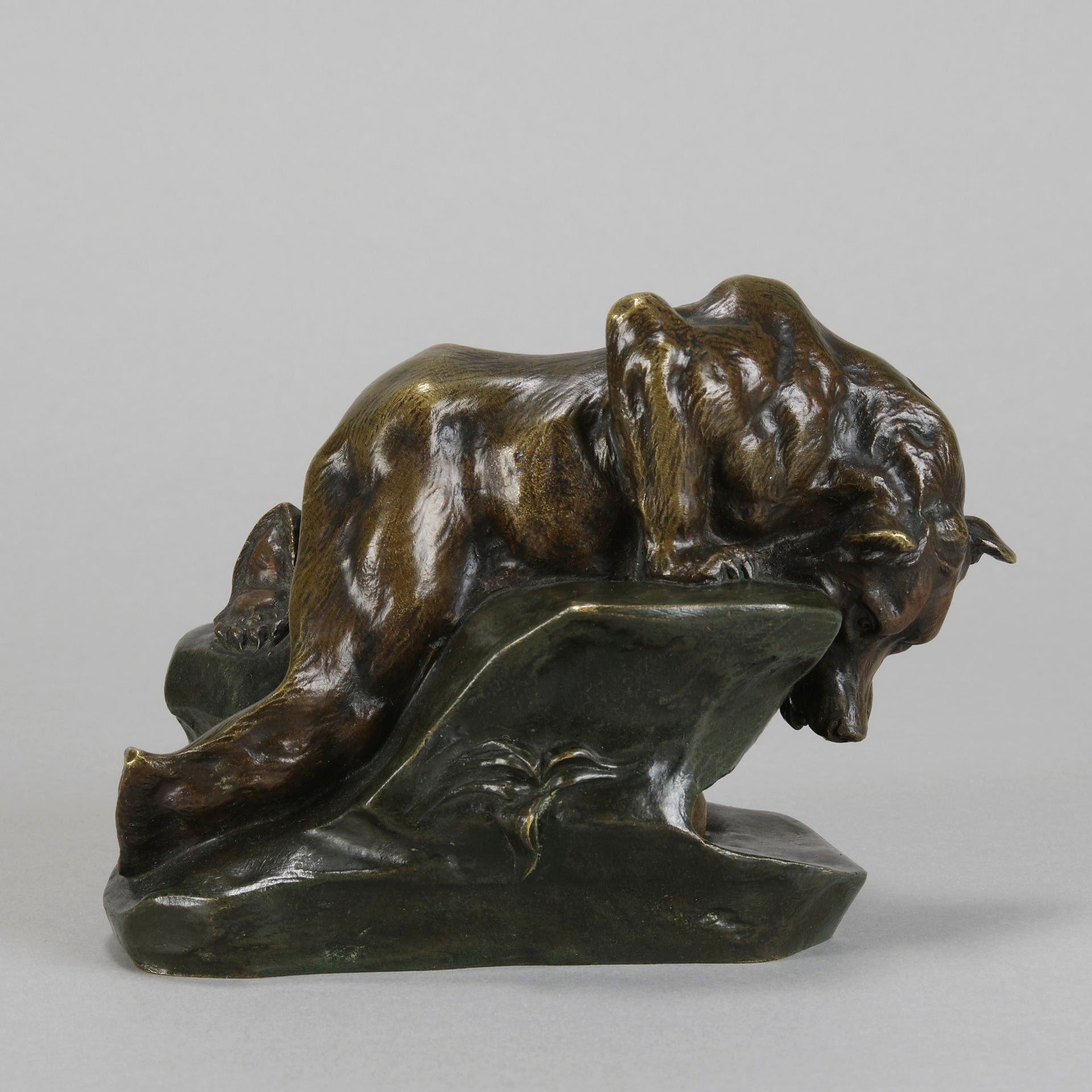Antique Bronze - Bear and Rabbit - Charles Paillet - Bronze statues for sale - Bronze sculptures for sale - Antique bronze statues - Hickmet Fine Arts