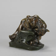 Antique Bronze - Bear and Rabbit - Charles Paillet - Bronze statues for sale - Bronze sculptures for sale - Antique bronze statues - Hickmet Fine Arts